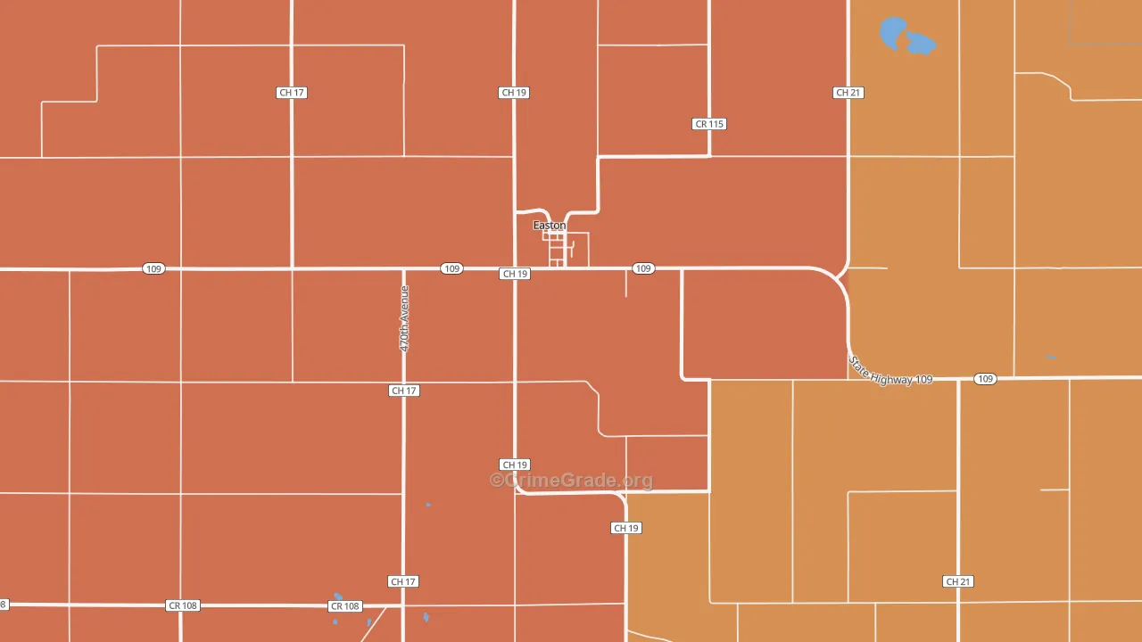 Easton, MN Map of Murder Rates