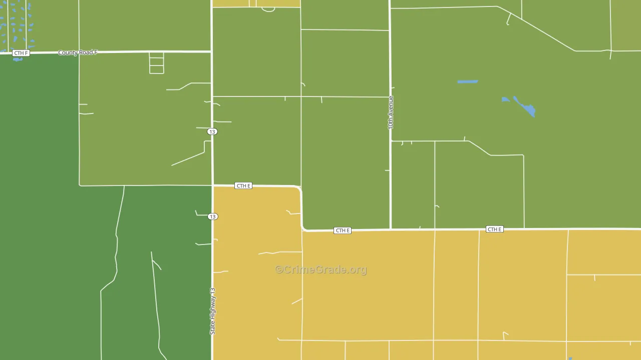 Easton, WI Map of Murder Rates