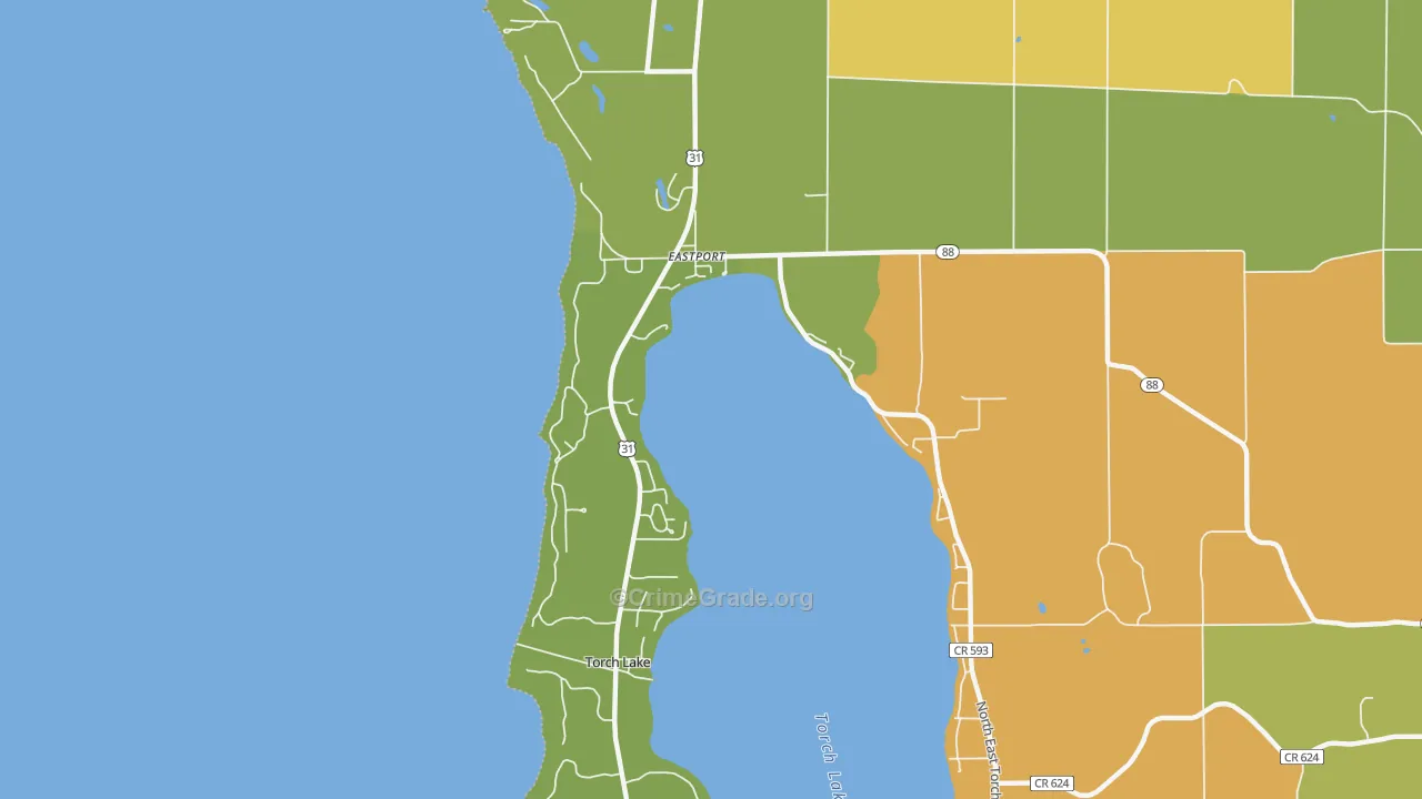 Eastport, MI Map of Murder Rates
