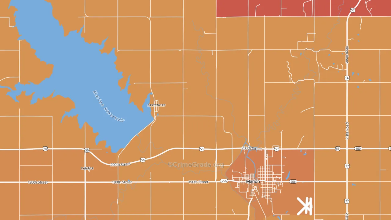 Eastshore, KS Map of Murder Rates