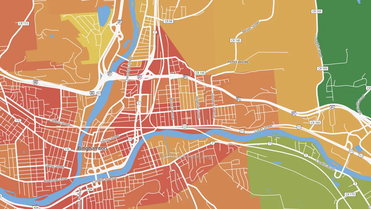 Eastside, Binghamton, NY Map of Murder Rates