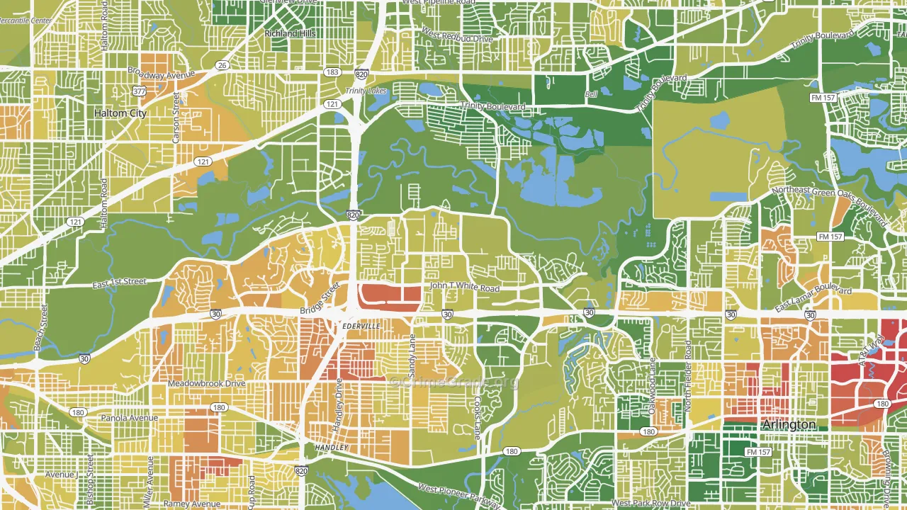 Eastside, Fort Worth, TX Map of Murder Rates