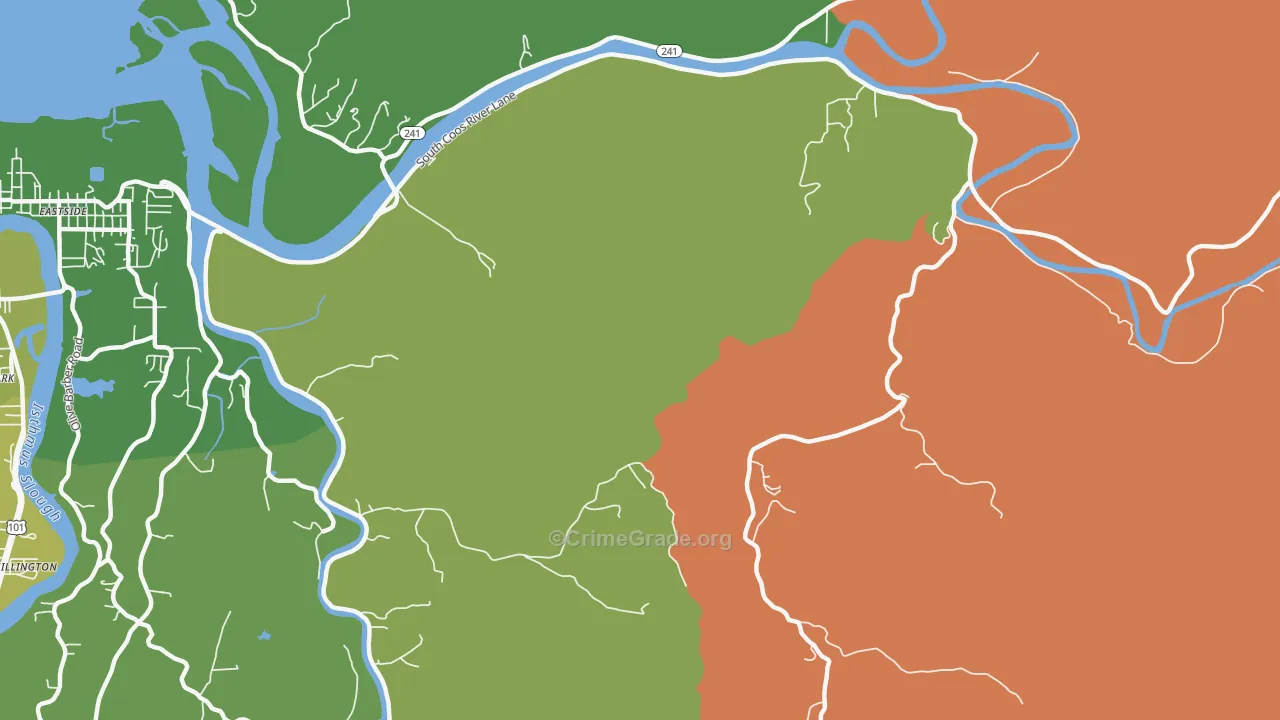 Eastside, OR Map of Murder Rates