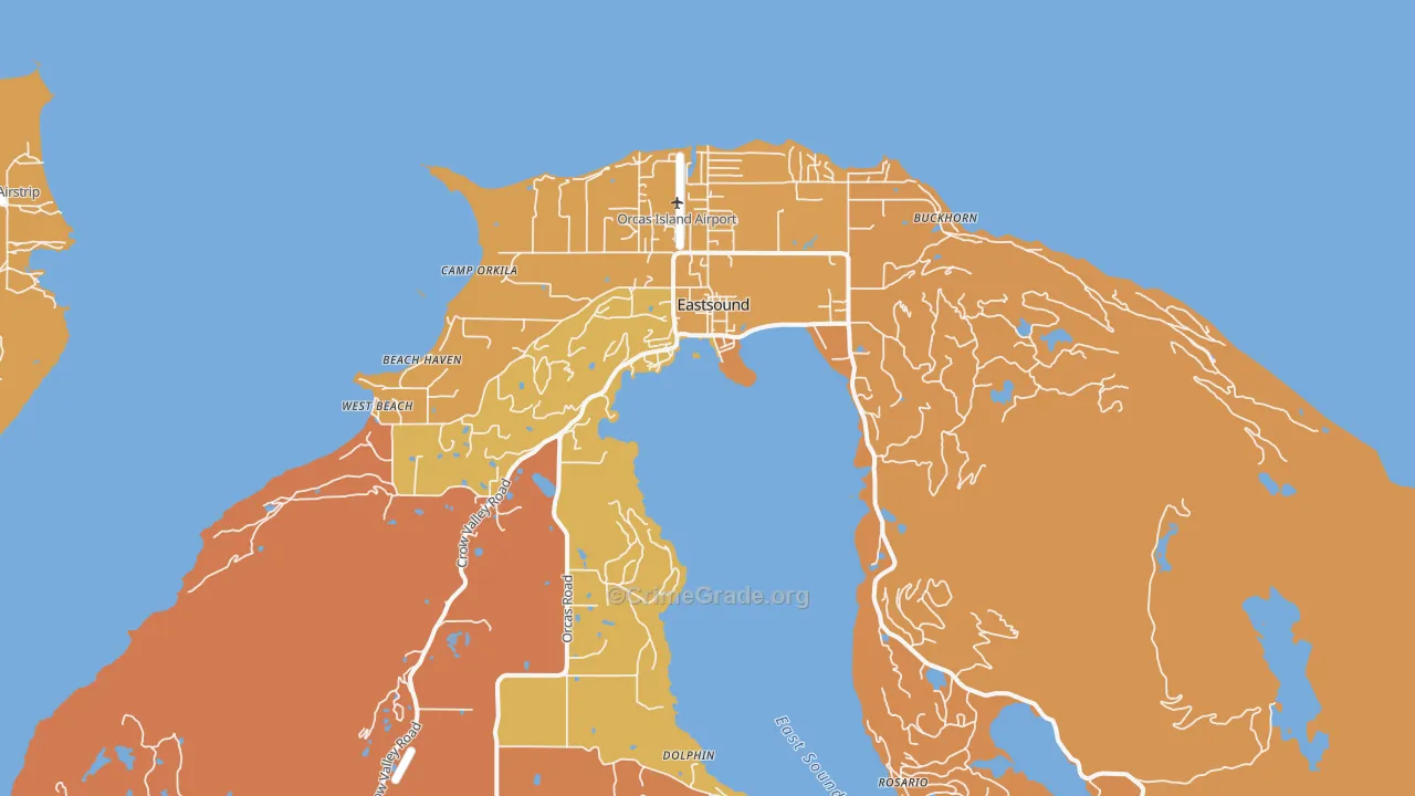 Eastsound, WA Map of Murder Rates
