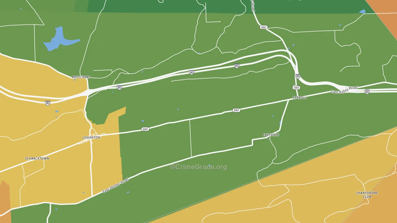 Eastville, PA Map of Murder Rates