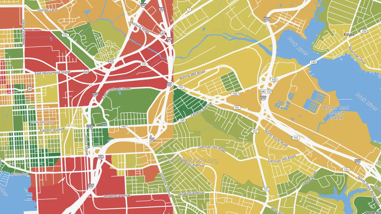 Eastwood, Dundalk, MD Map of Murder Rates