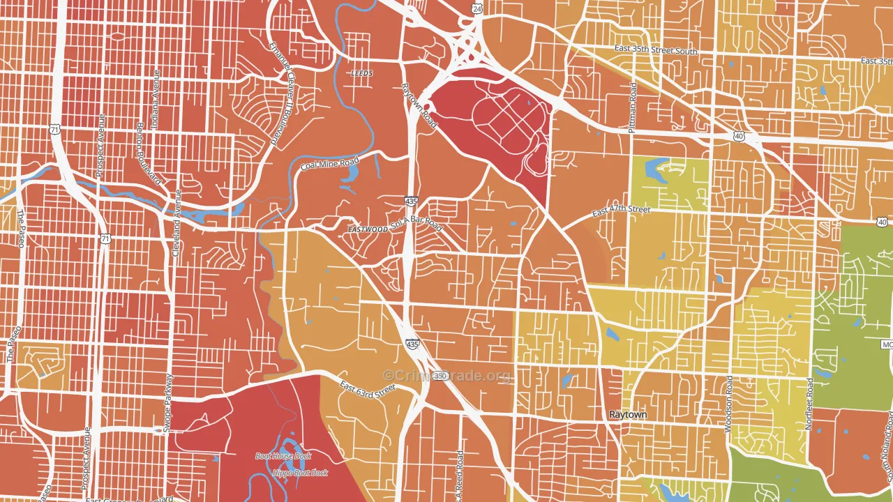 Eastwood Hills, Kansas City, MO Map of Murder Rates