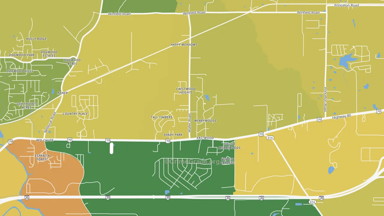 Eastwood, LA Map of Murder Rates