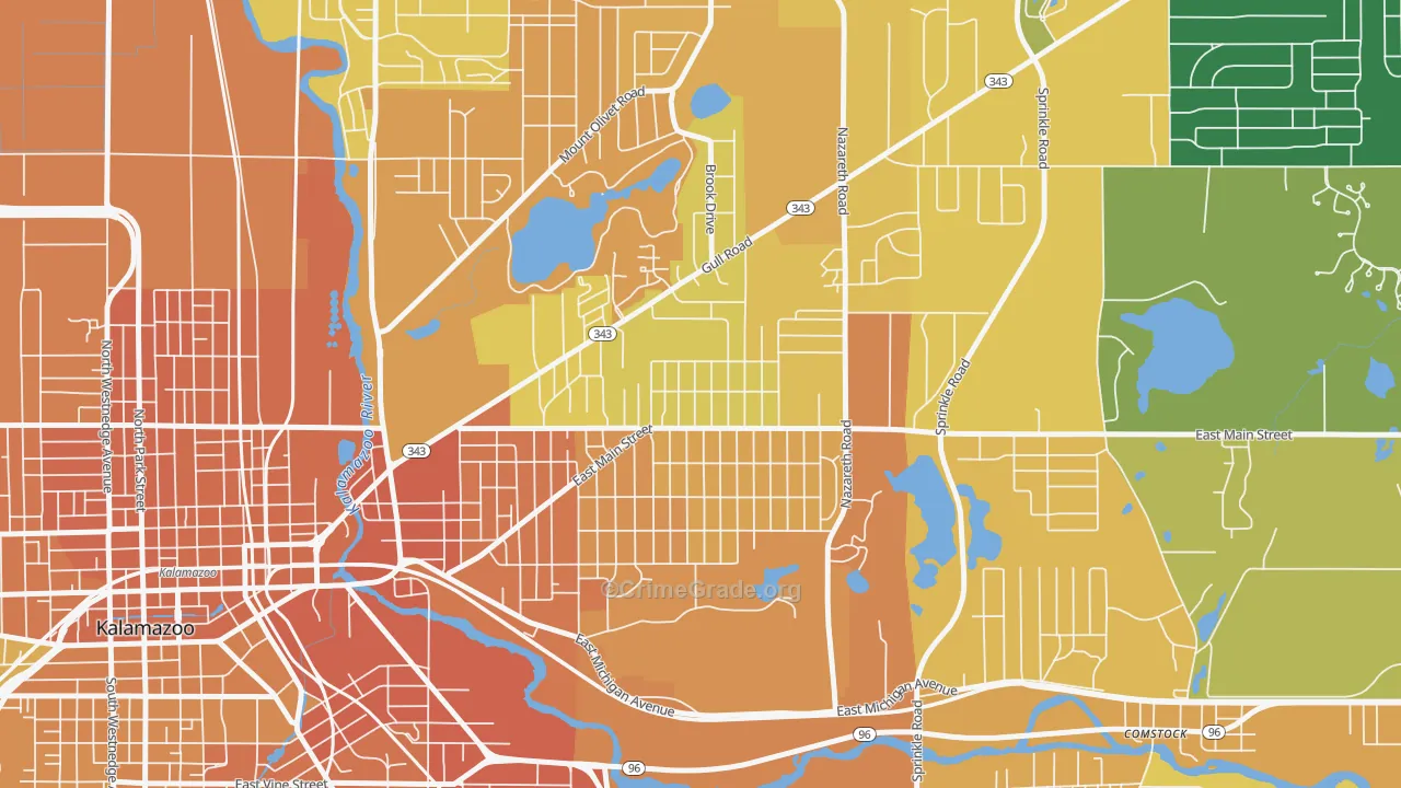Eastwood, MI Map of Murder Rates