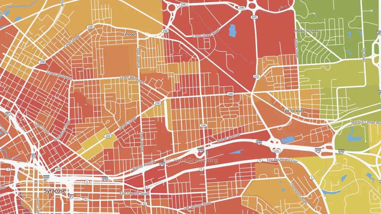 Eastwood, Syracuse, NY Map of Murder Rates