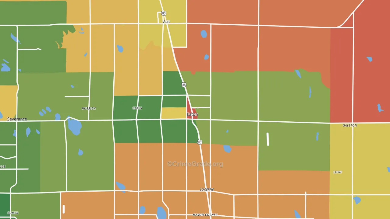 Eaton, CO Map of Murder Rates