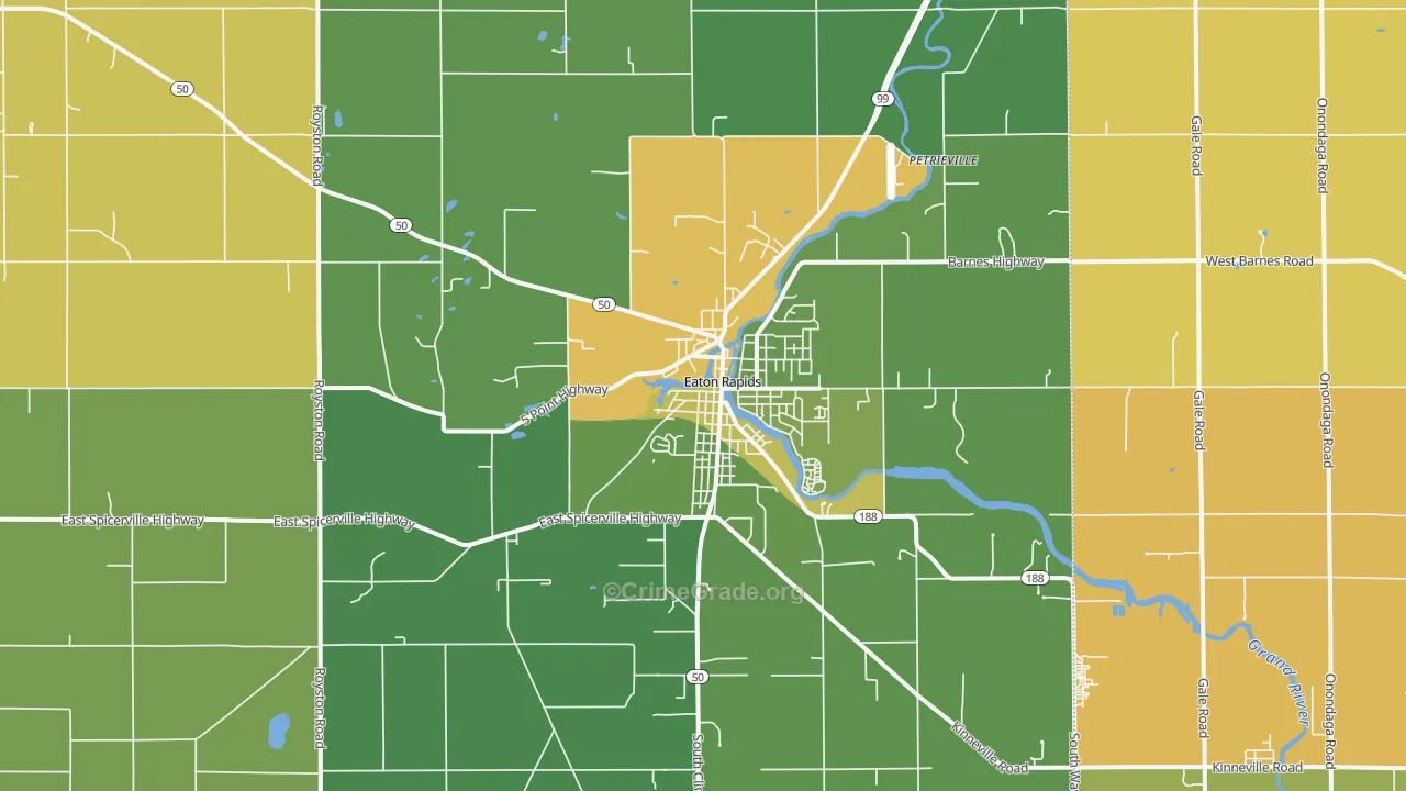 Eaton Rapids, MI Map of Murder Rates