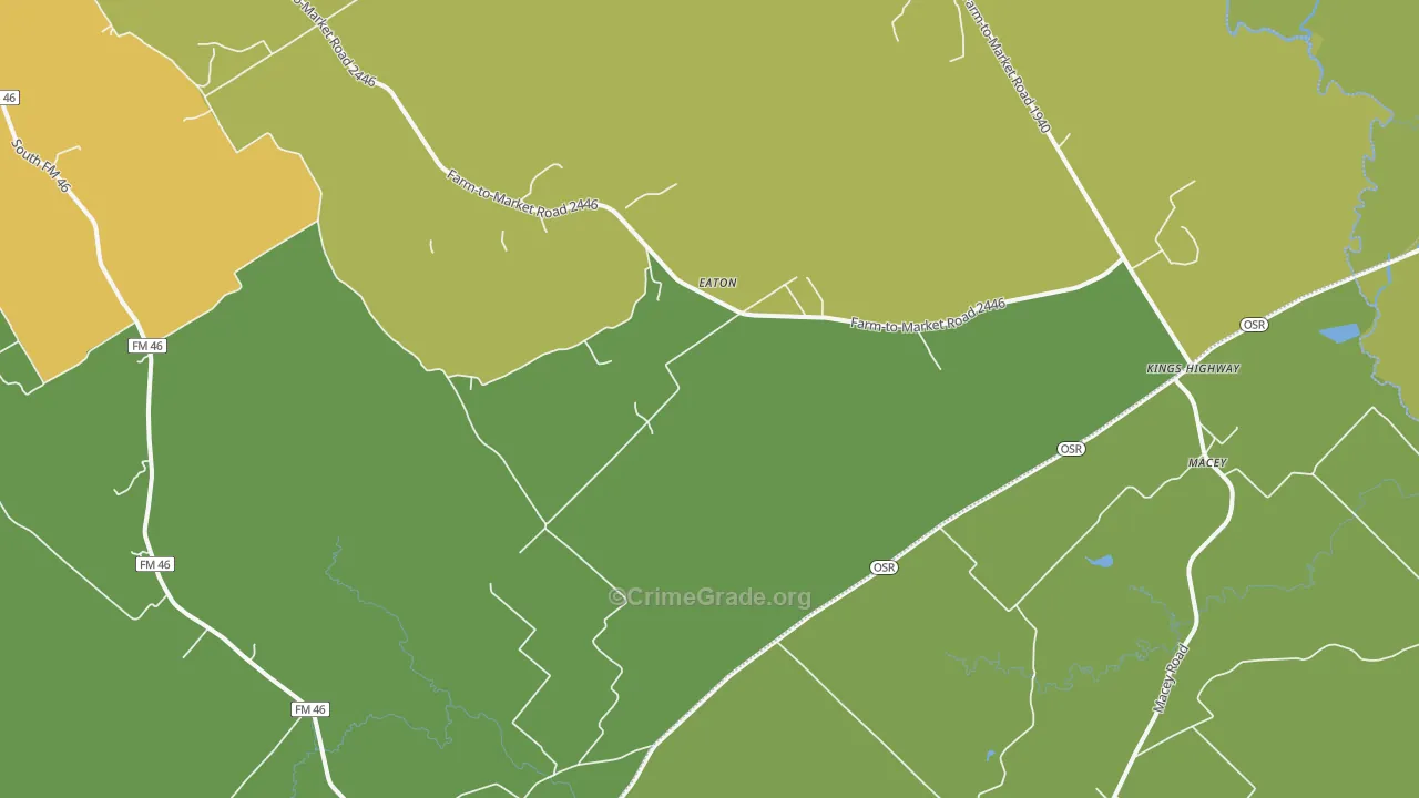 Eaton, TX Map of Murder Rates