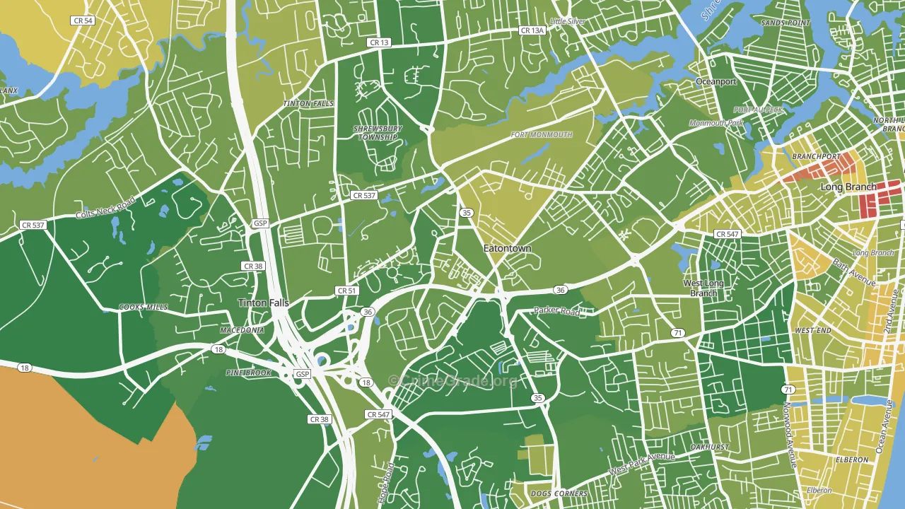 Eatontown, NJ Map of Murder Rates