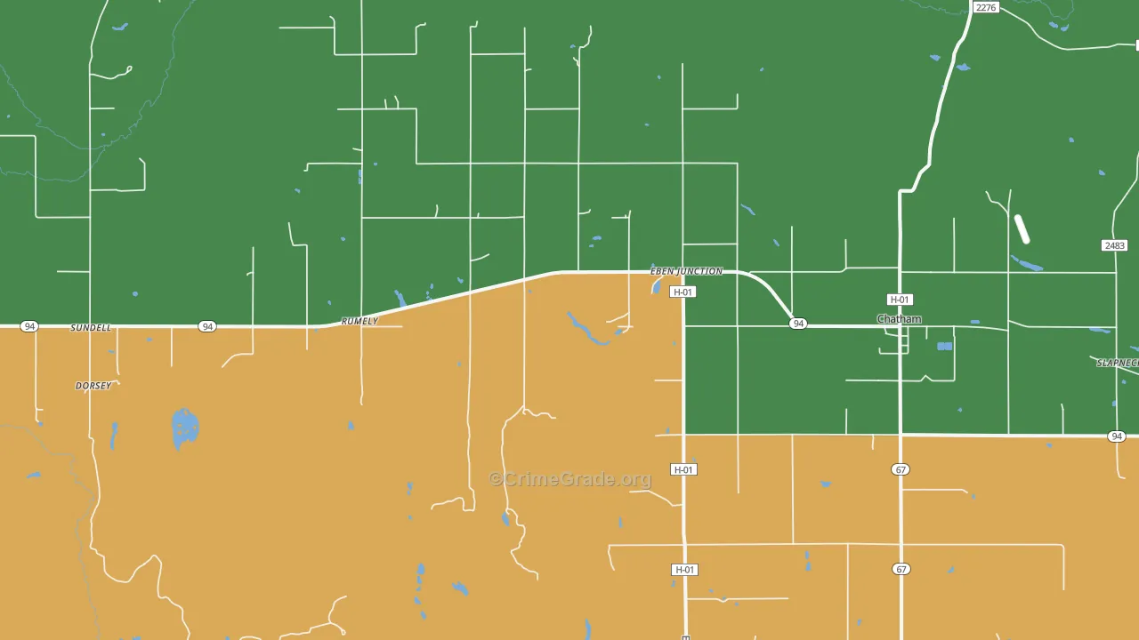 Eben Junction, MI Map of Murder Rates