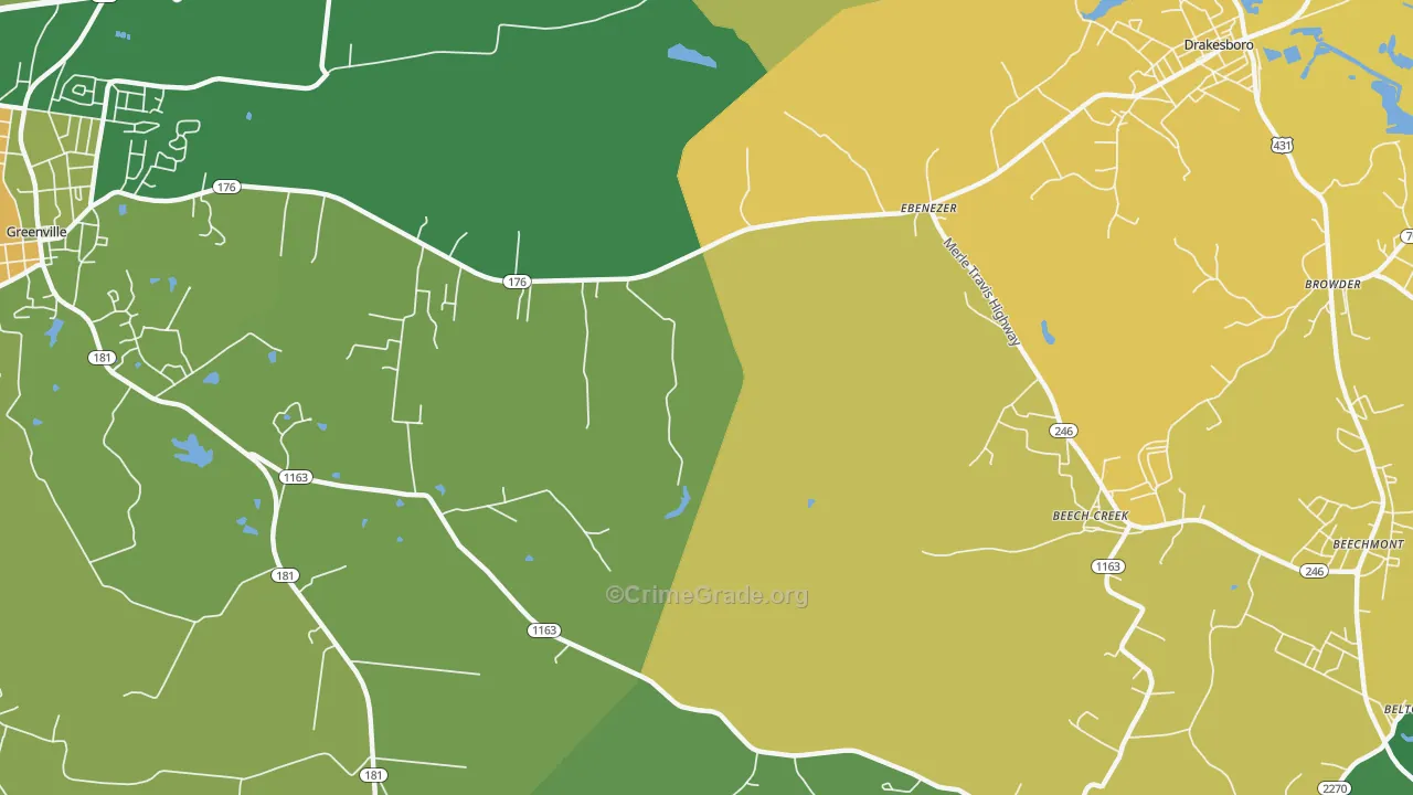 Ebenezer, KY Map of Murder Rates