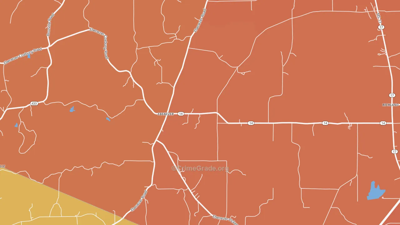 Ebenezer, MS Map of Murder Rates