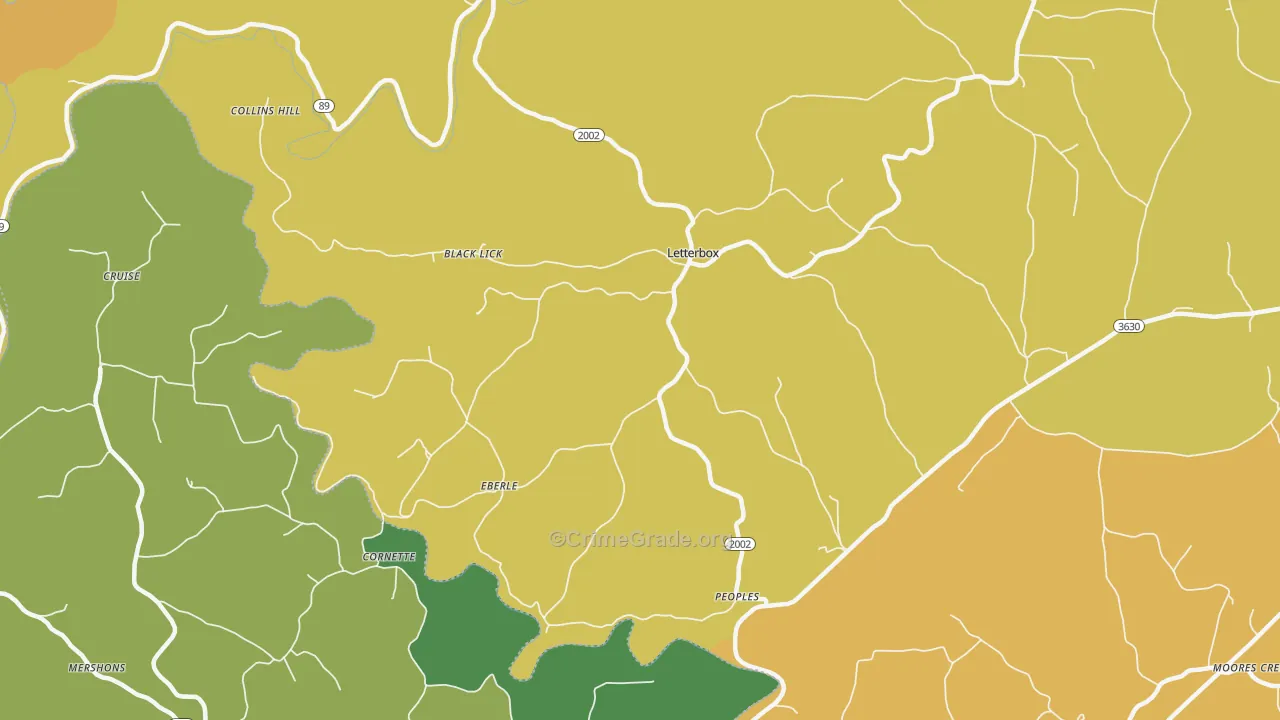 Eberle, KY Map of Murder Rates