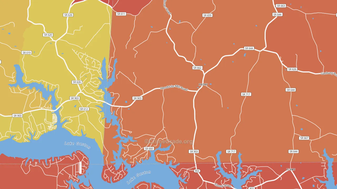 Ebony, VA Map of Murder Rates