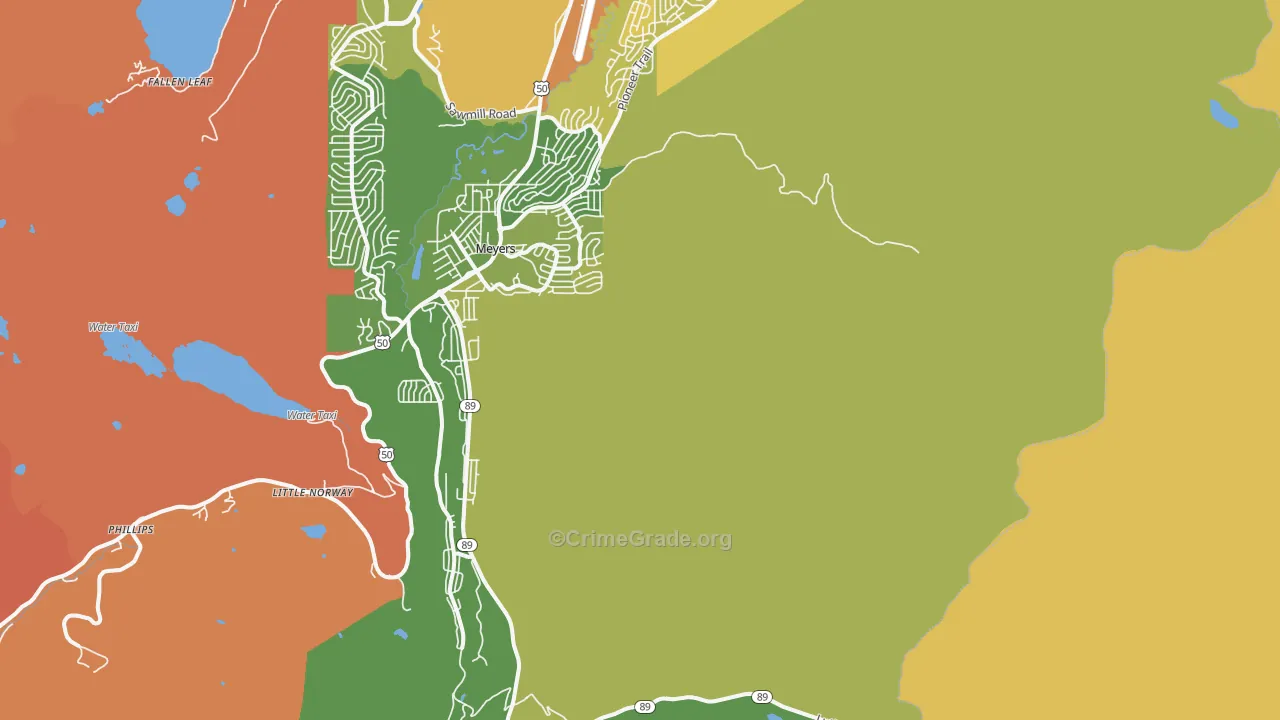 Echo Lake, CA Map of Murder Rates