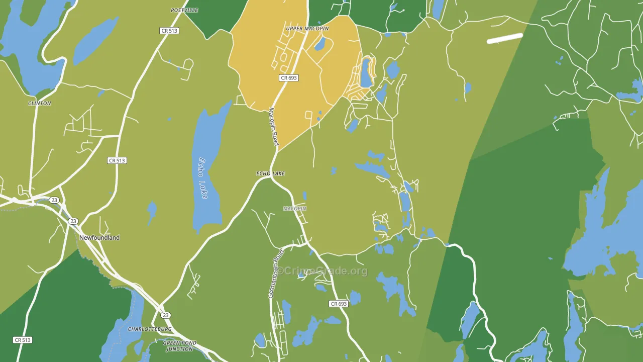 Echo Lake, NJ Map of Murder Rates