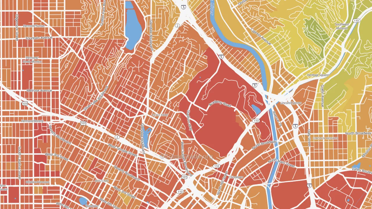 Echo Park, Los Angeles, CA Map of Murder Rates