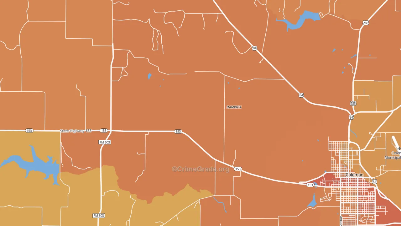 Echo, TX Map of Murder Rates