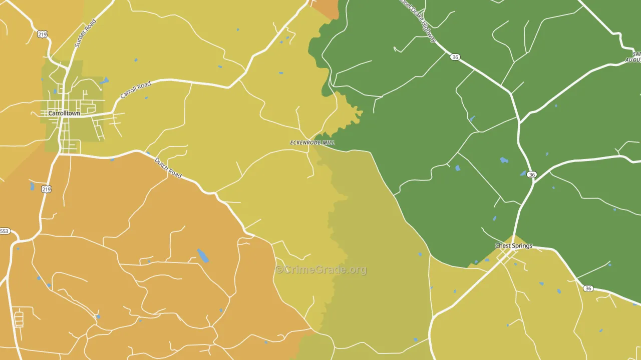 Eckenrode Mill, PA Map of Murder Rates