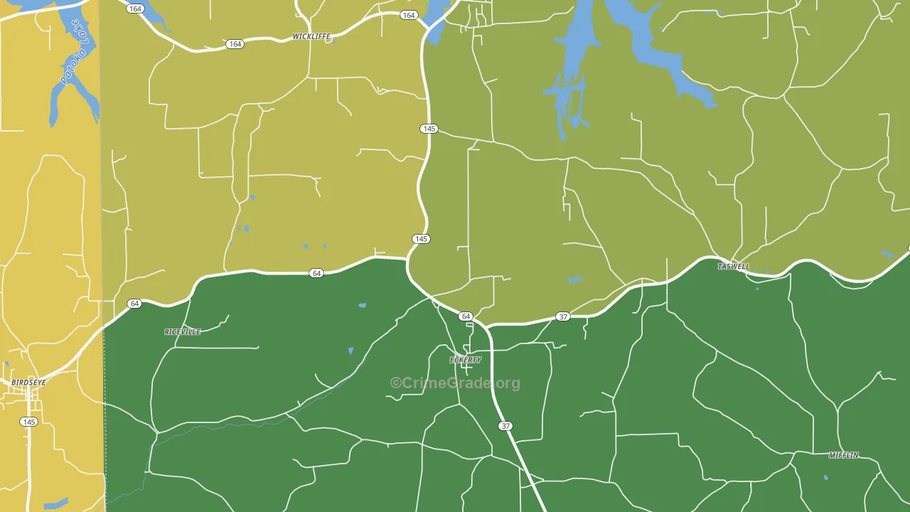 Eckerty, IN Map of Murder Rates