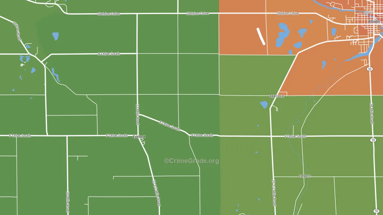 Eckford, MI Map of Murder Rates