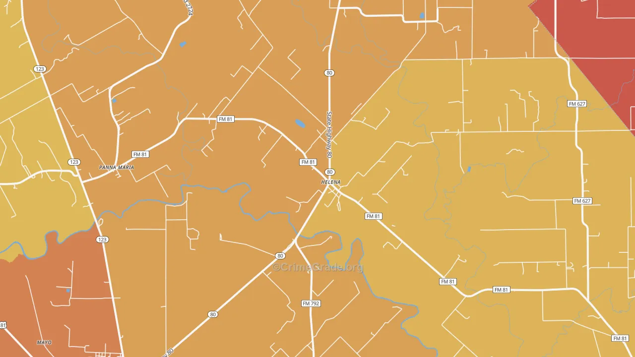 Ecleto, TX Map of Murder Rates