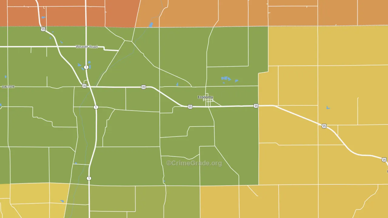 Economy, IN Map of Murder Rates