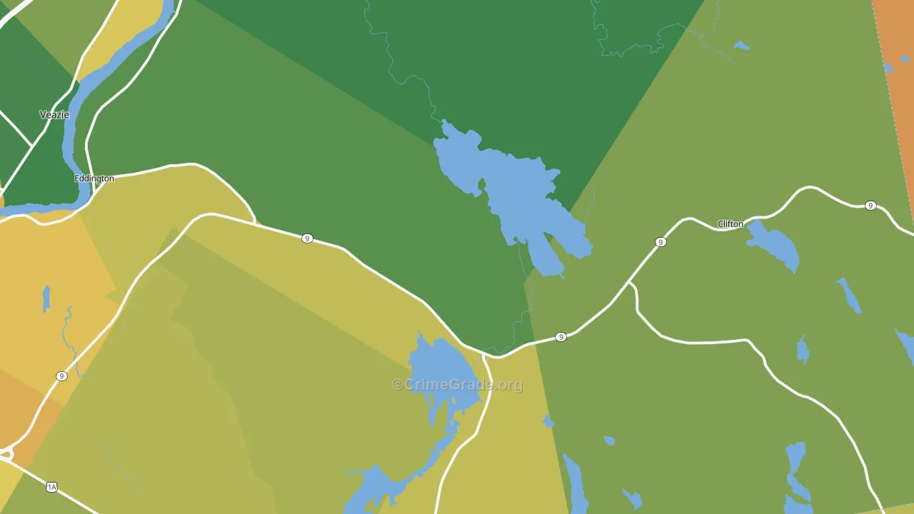 Eddington, ME Map of Murder Rates