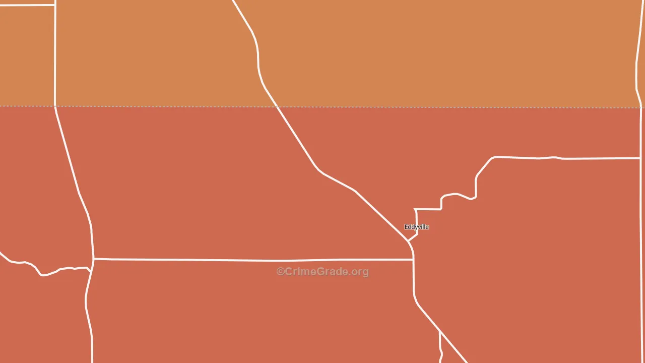 Eddyville, NE Map of Murder Rates
