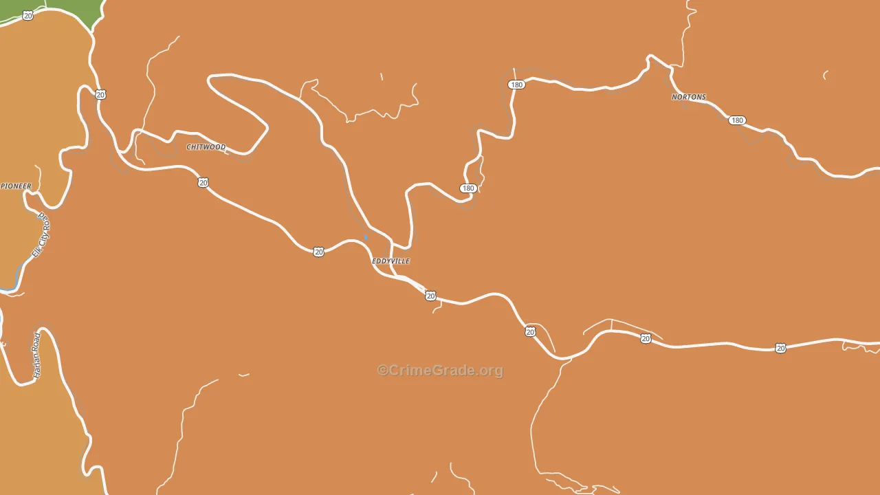Eddyville, OR Map of Murder Rates