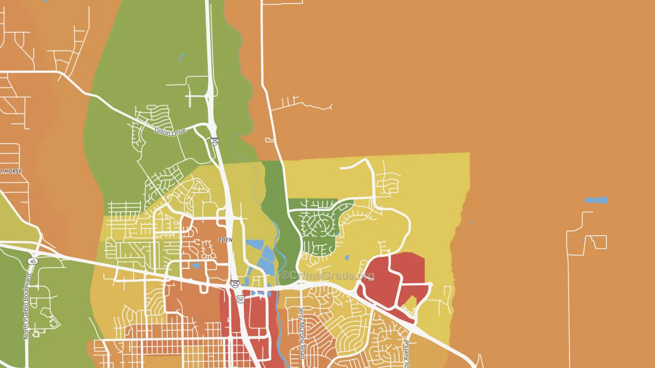 Eden, CO Map of Murder Rates