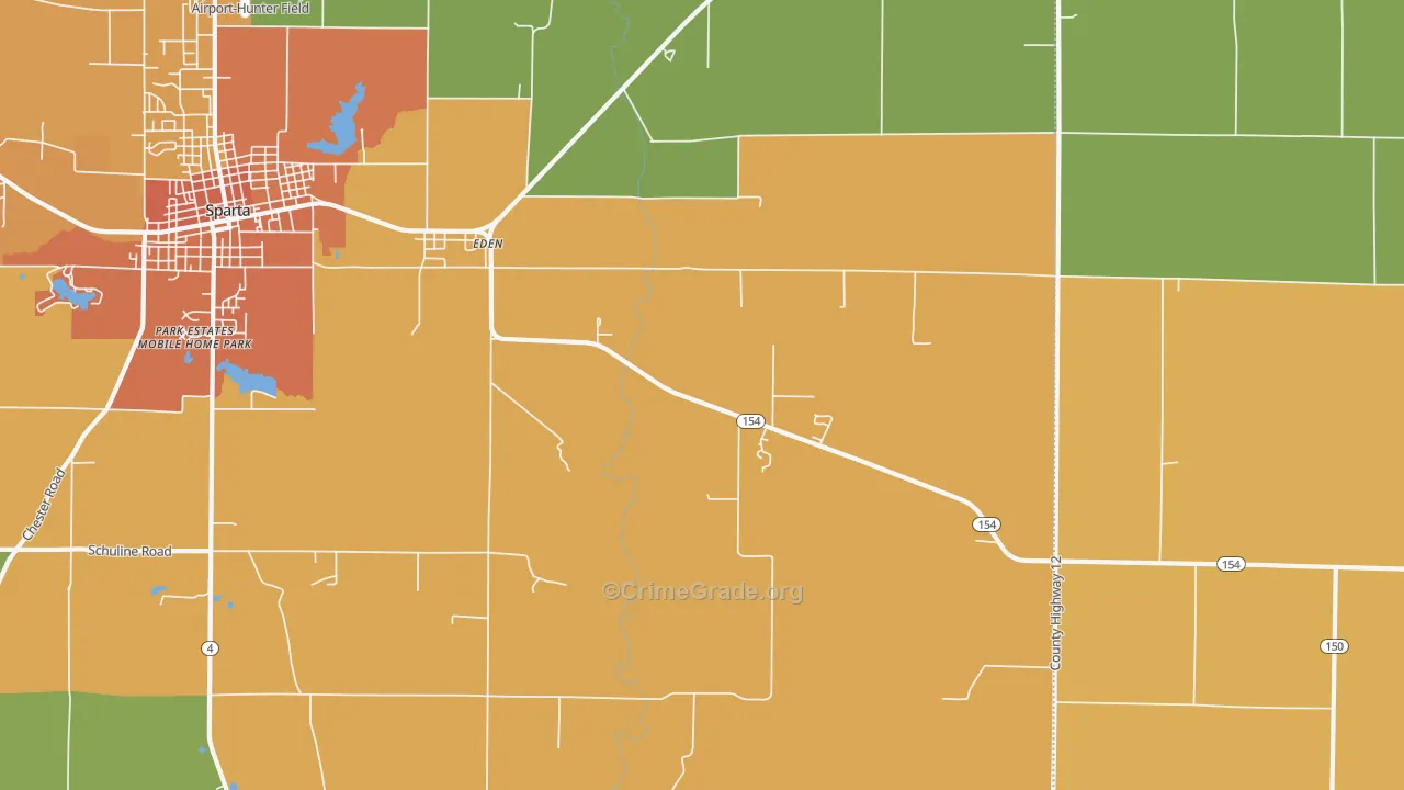 Eden, IL Map of Murder Rates