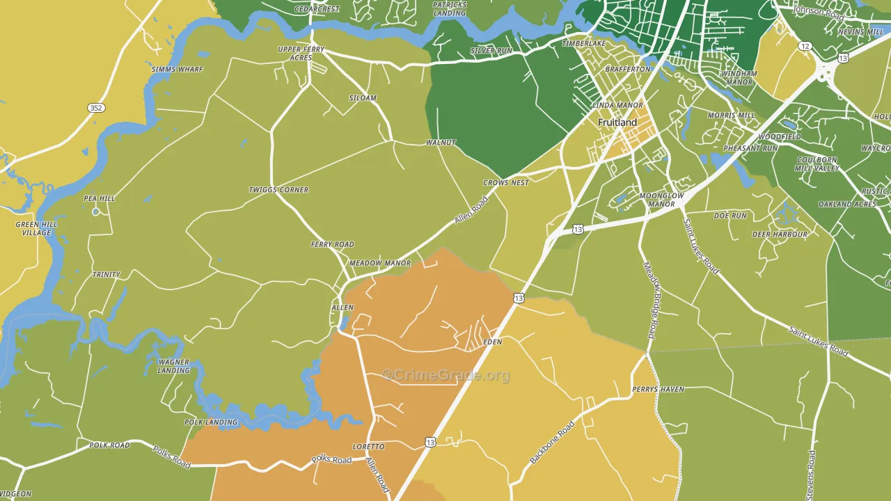 Eden, MD Map of Murder Rates