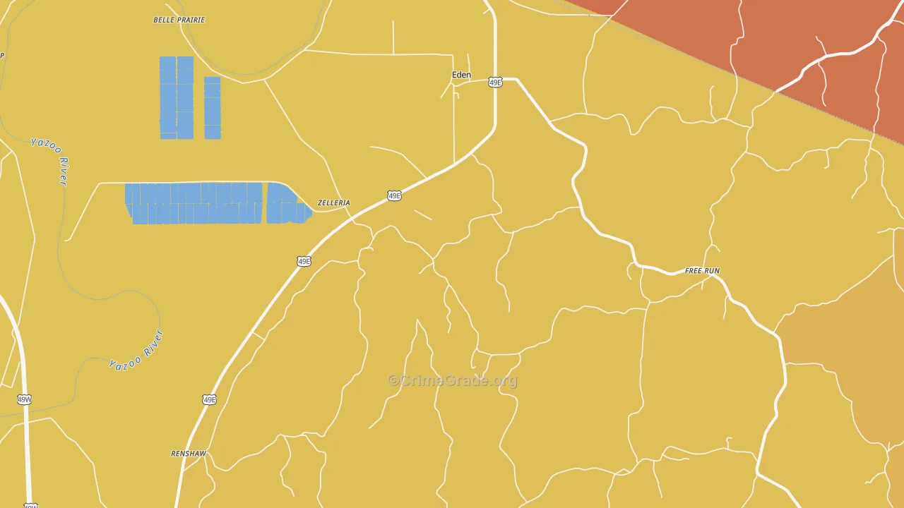 Eden, MS Map of Murder Rates
