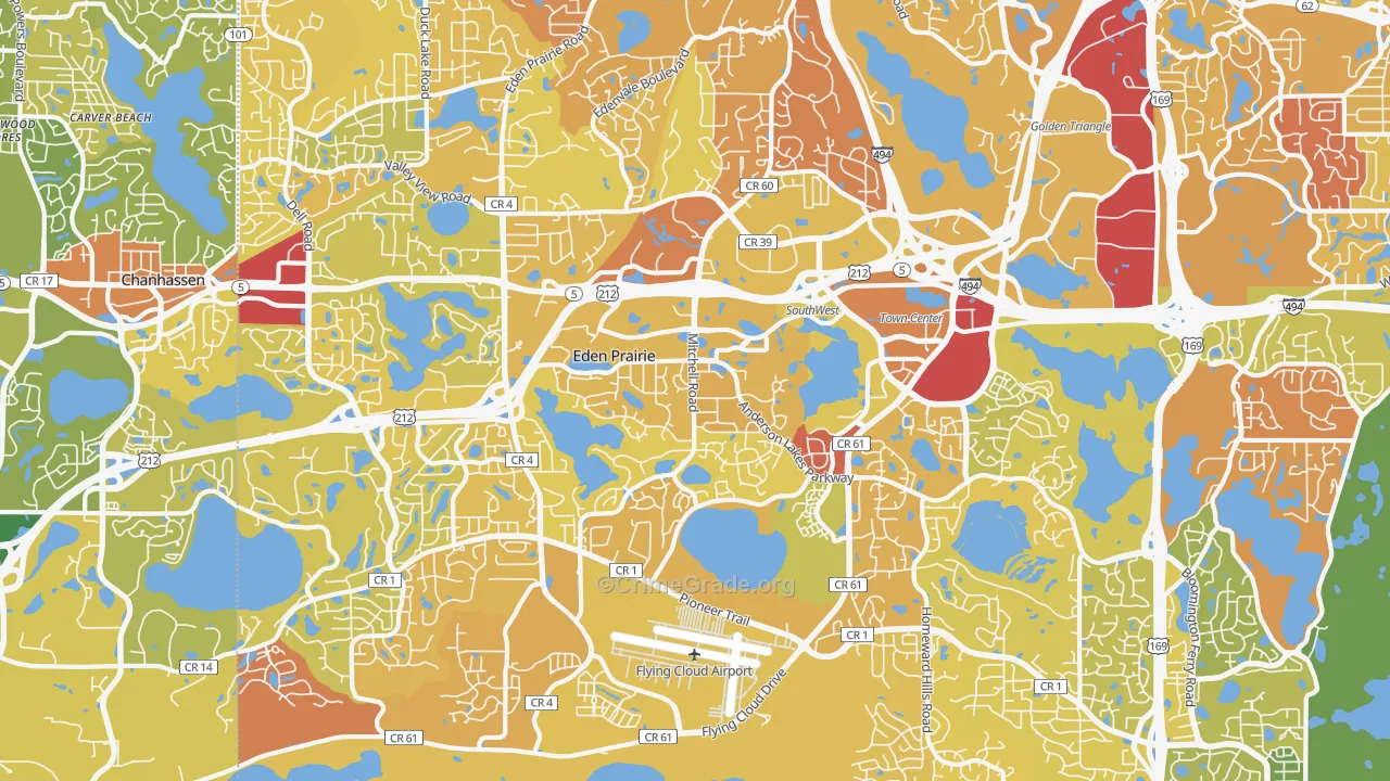 Eden Prairie, MN Map of Murder Rates
