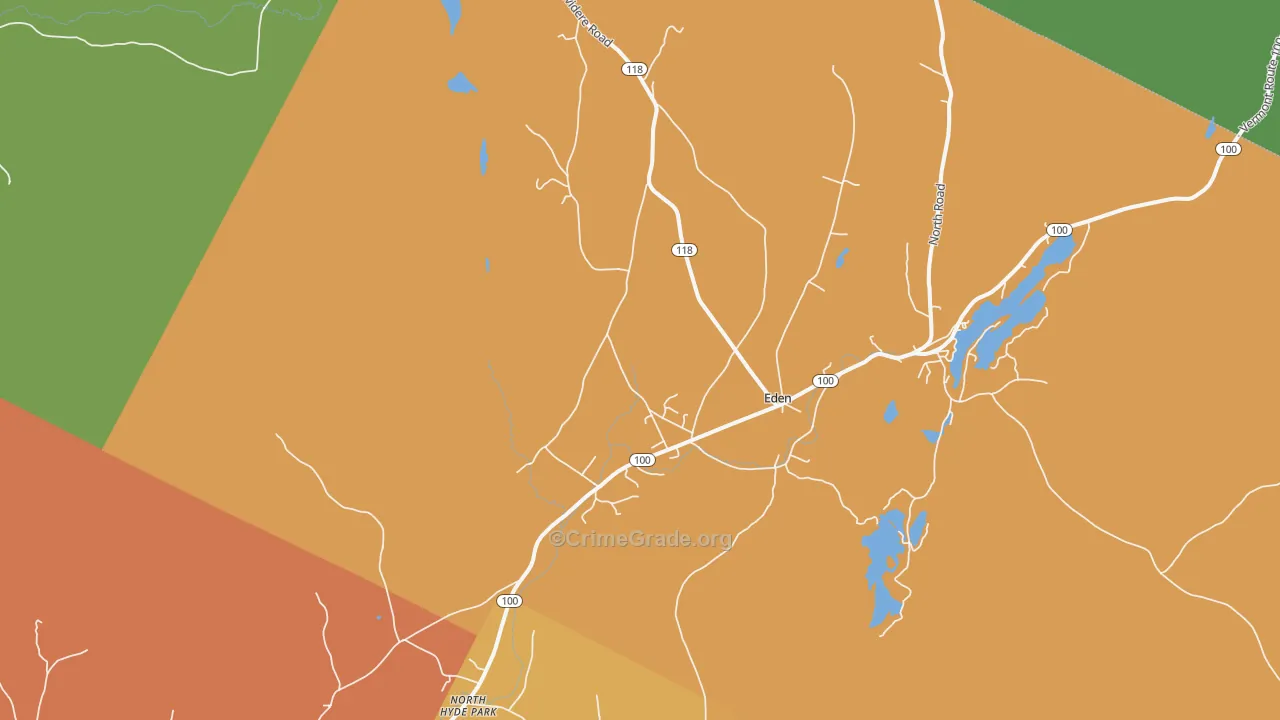 Eden, VT Map of Murder Rates