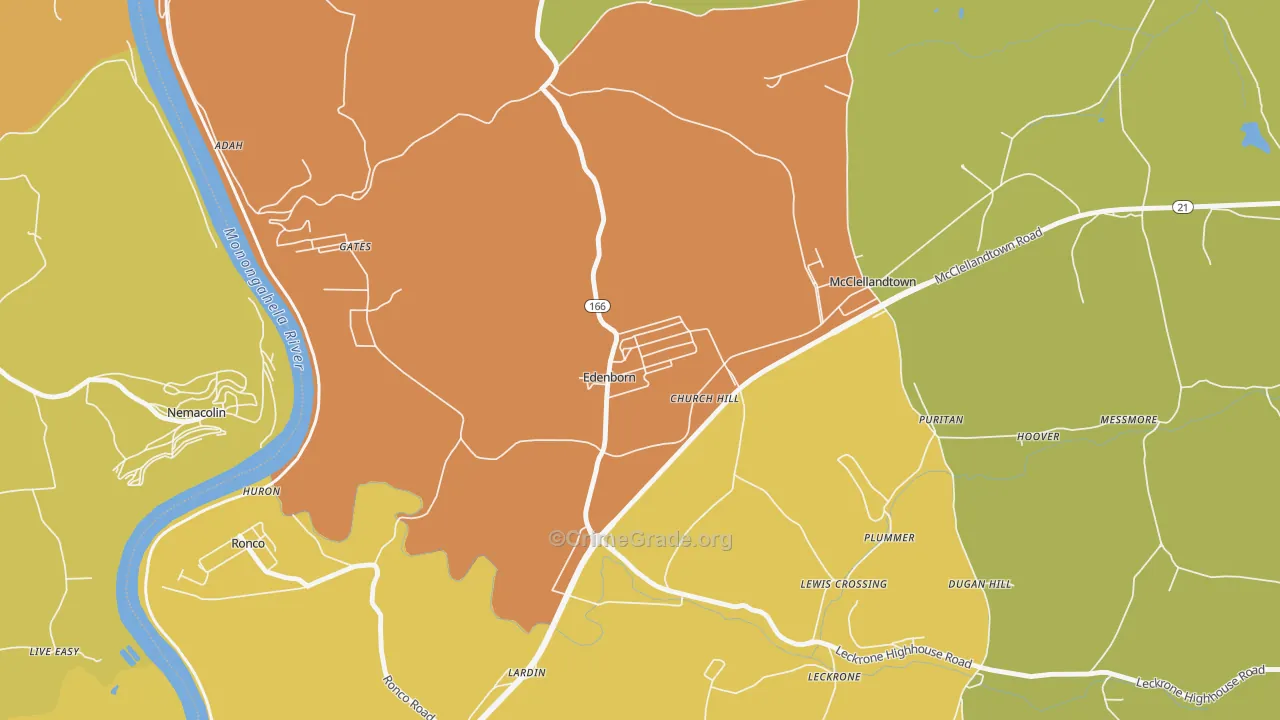 Edenborn, PA Map of Murder Rates