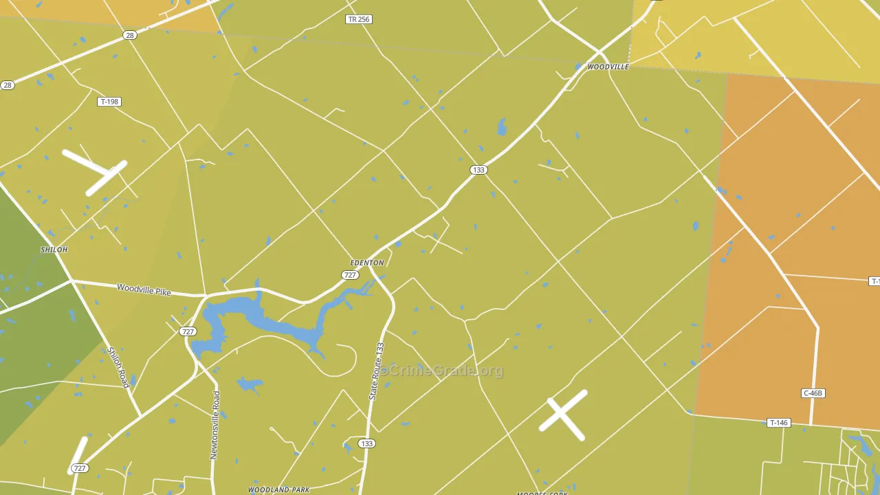 Edenton, OH Map of Murder Rates