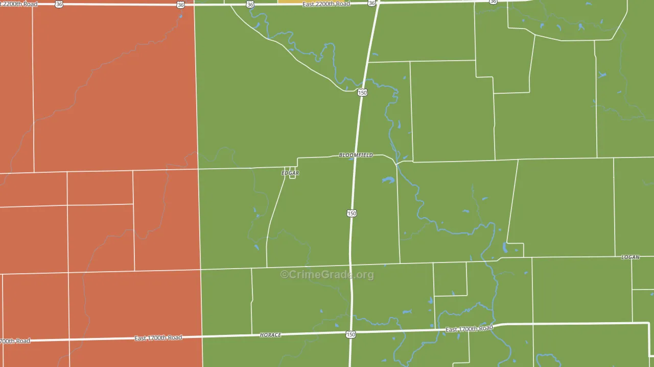 Edgar, IL Map of Murder Rates
