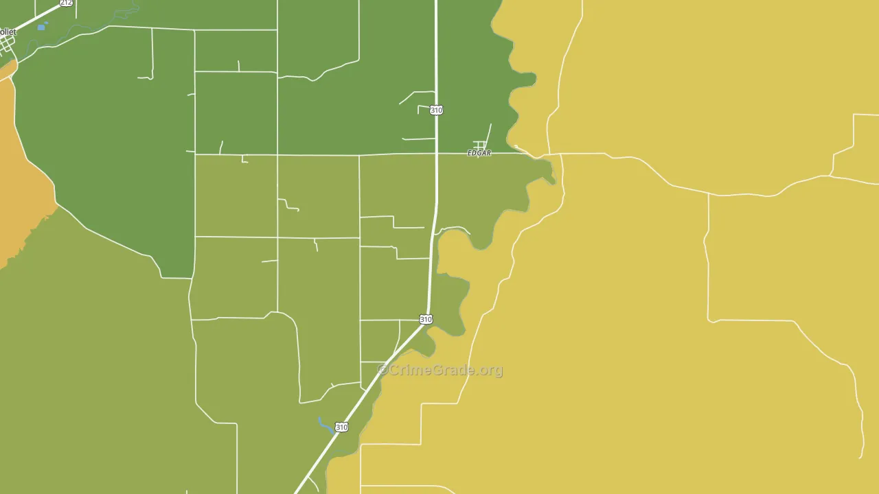 Edgar, MT Map of Murder Rates