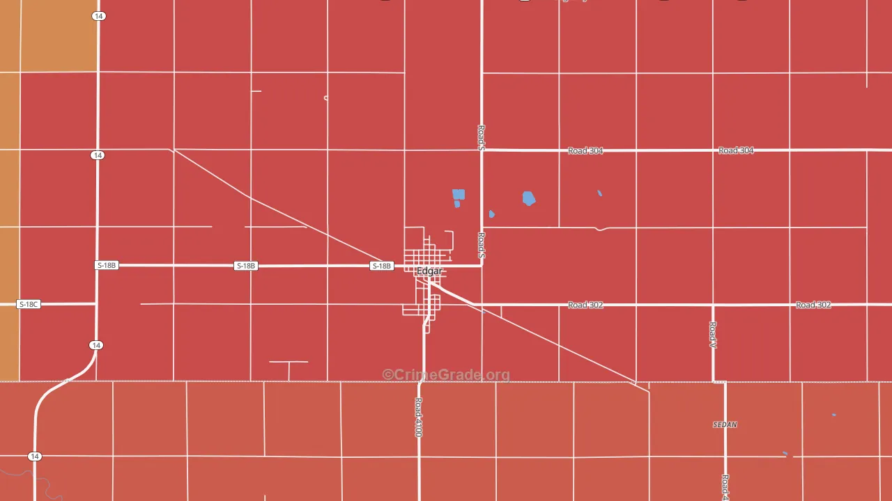 Edgar, NE Map of Murder Rates