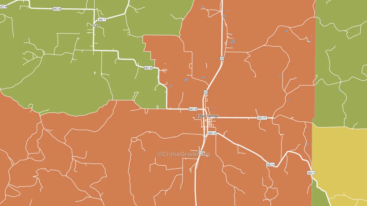 Edgar Springs, MO Map of Murder Rates