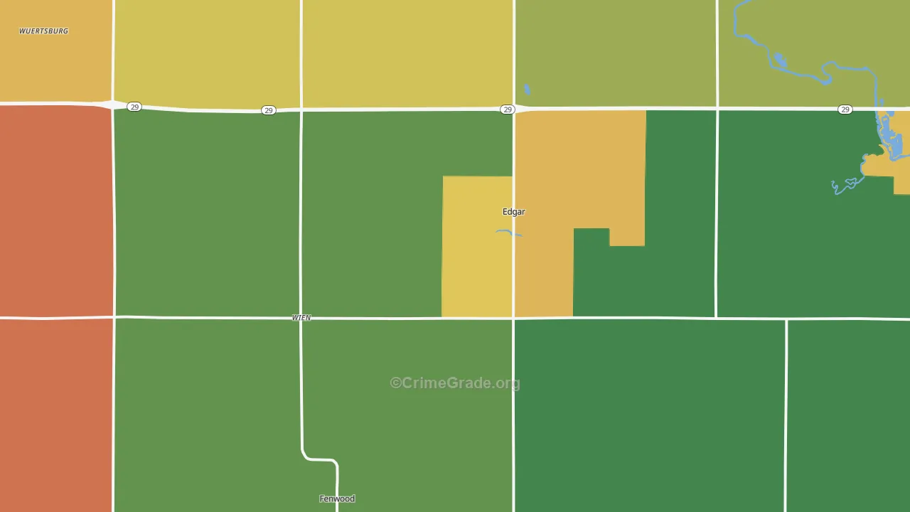 Edgar, WI Map of Murder Rates