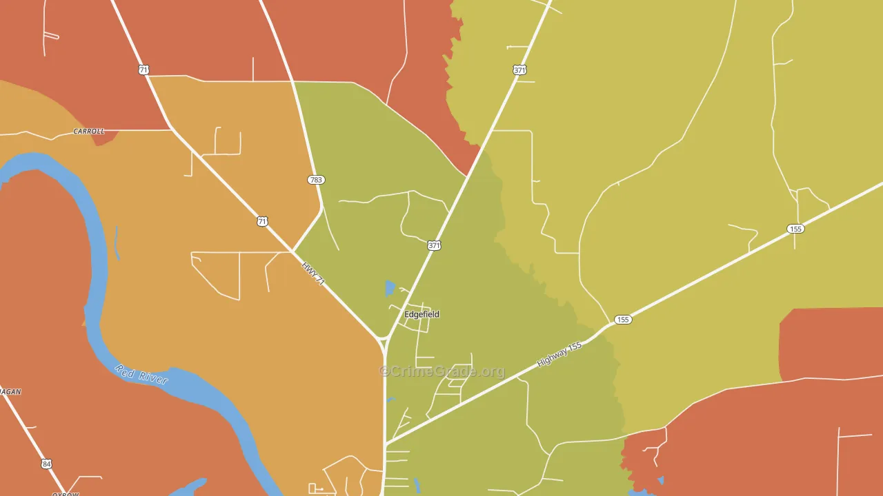 Edgefield, LA Map of Murder Rates