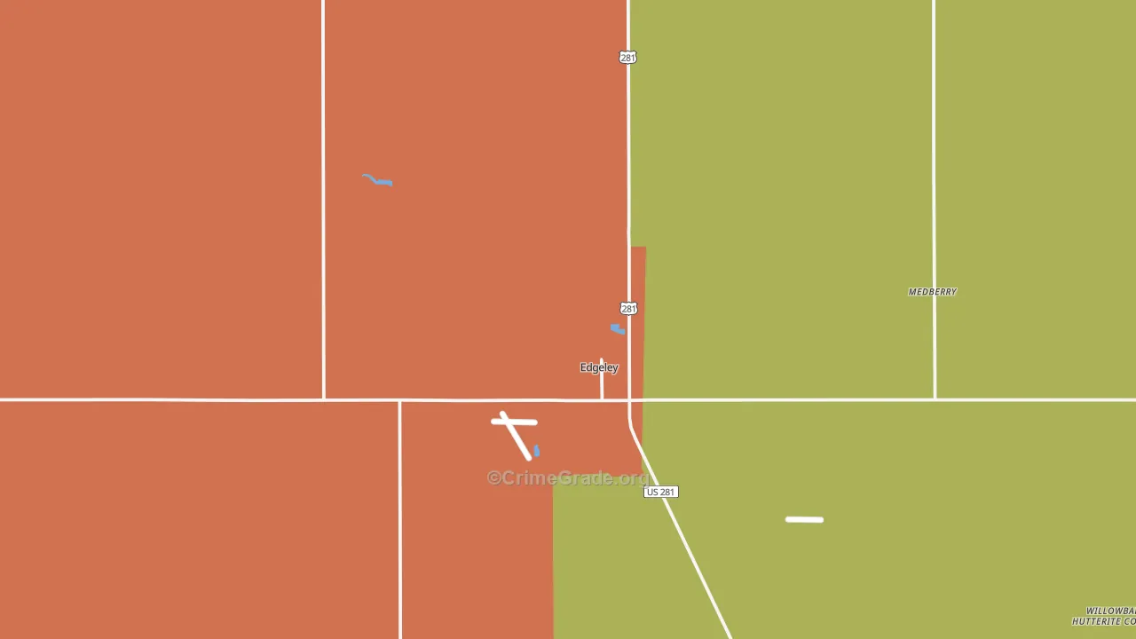 Edgeley, ND Map of Murder Rates